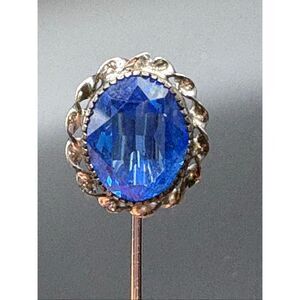 Vintage Blue Topaz Stick Pin, silver